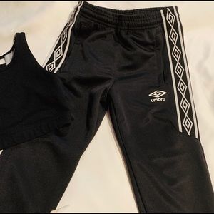 Black Double diamond track pants